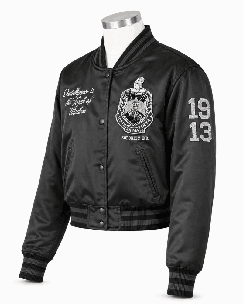 Women's Delta Black Ice Rhinestone Style Satin Jacket